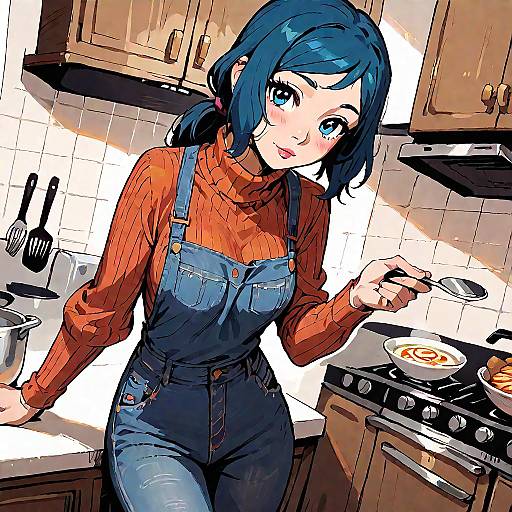 Iori Rinko in Denim Apron Portrait