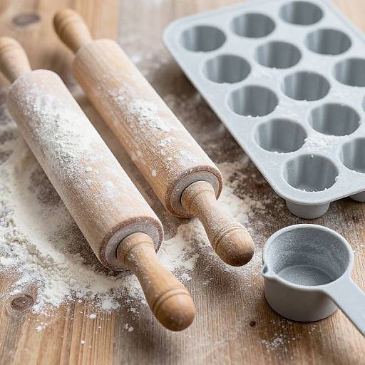 Artistic Close-Up of Bakeware Utensils