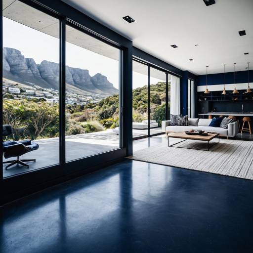 Modern Living Room with Mountain View in Cape Town