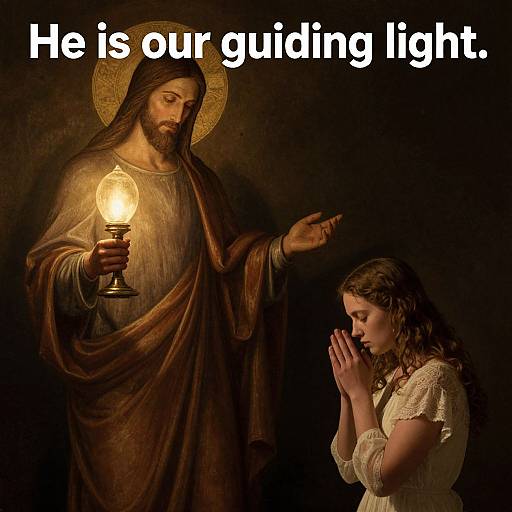 Christ Guiding Light LDS Art