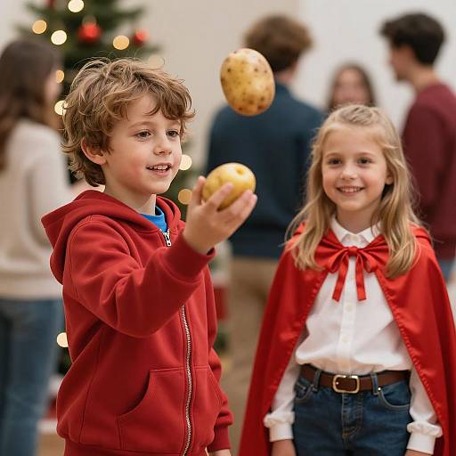 Festive Scene with Joyful Children