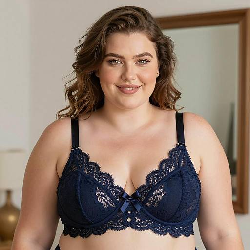 Confident Plus-Sized Beauty in Lace