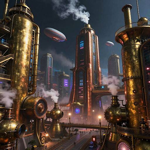 Brigganock Futuristic Steampunk Cityscape