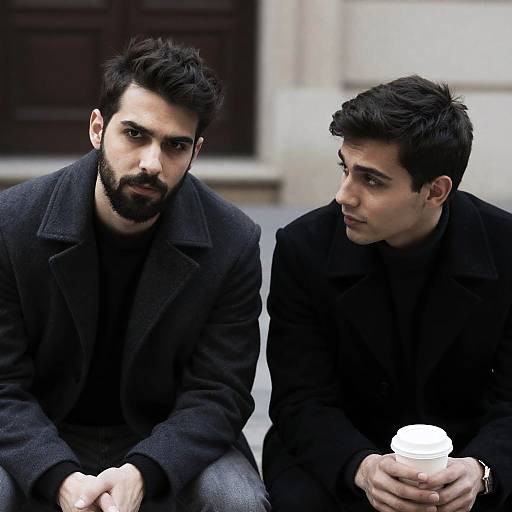 Intense Conversation Between Two Men Outdoors