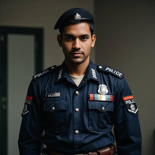 Adult Male in Indian Police Costume