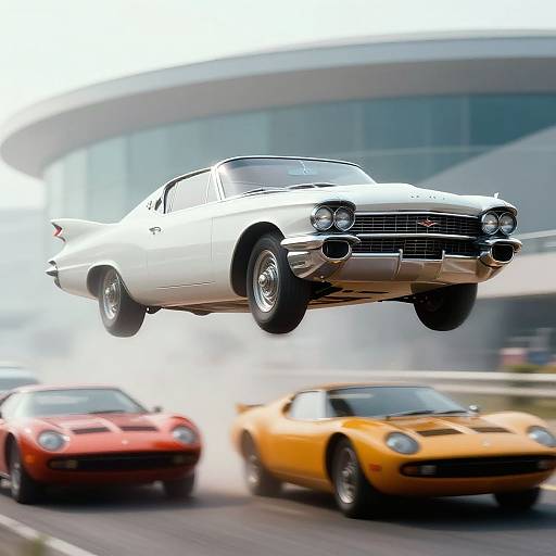 Retro Futuristic 1960s Flying Car