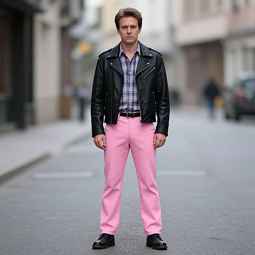 Male Model in Pink Pants Outfit