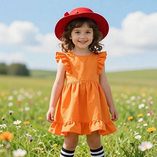 Joyful Girl in Vibrant Meadow