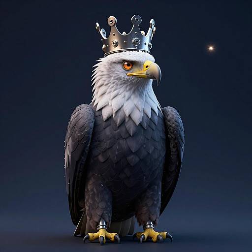 Eagle Portrait with Mechanical Crown Design