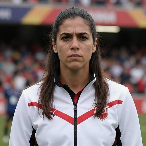 Focused Woman in Stadium Sports Portrait