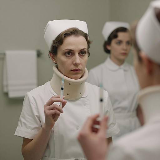 Mid-20th Century Nurse Reflection Scene