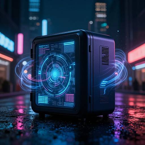 Futuristic Cyberpunk Edobox at Night