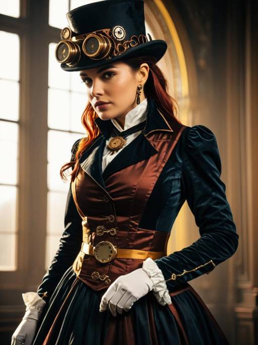 Elegant Steampunk Lady Portrait