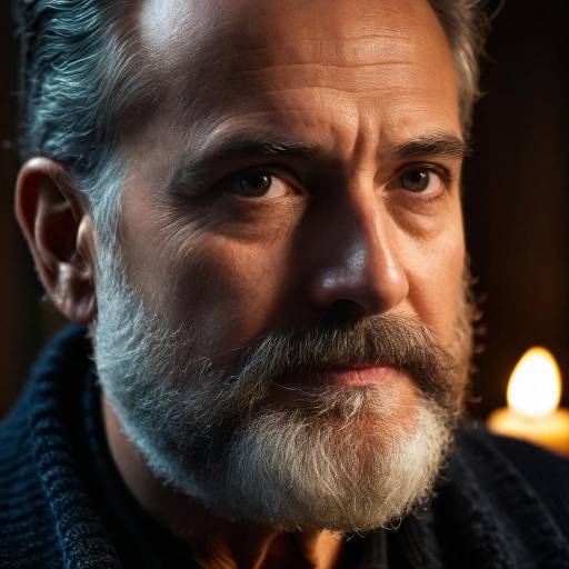 Close-up Portrait of Mature Bearded Man
