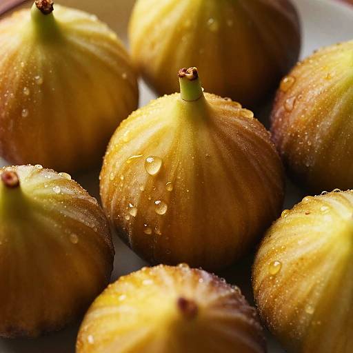 Ripe Figs with Dewy Golden Glow