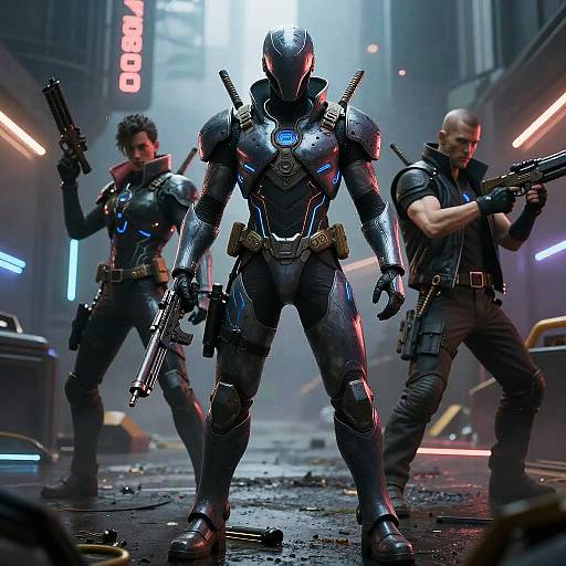 Cyberpunk Villains in Dystopian Future