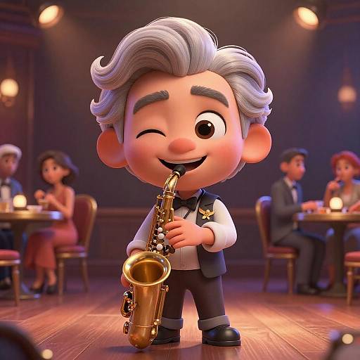 Retired Jazz Saxophonist CGI Portrait