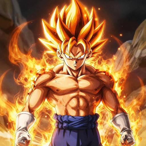 Vegeta Orange Hair Powering Up