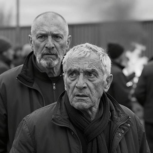Intense Expressions in Black-and-White Portrait
