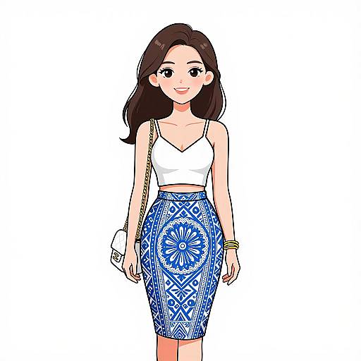 Smiling Woman in Summer Outfit