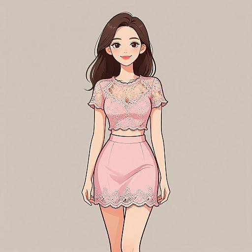 Smiling Woman in Blush Pink Dress