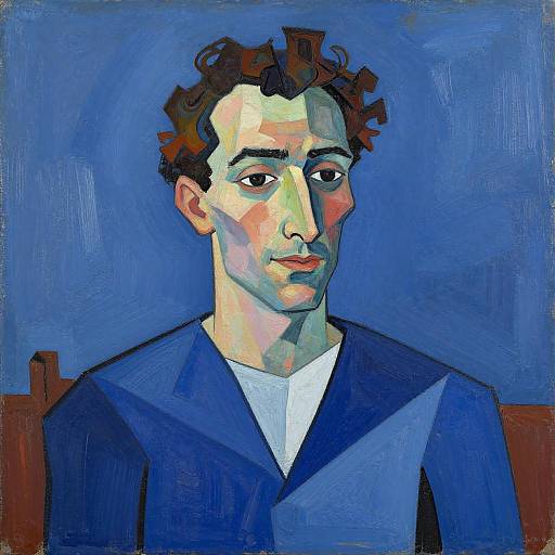 Optimistic Man in Fragmented Abstract Style