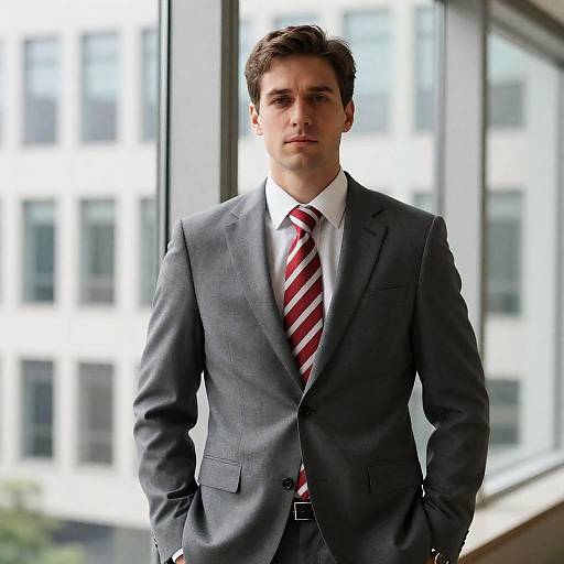 Businessman Posing by Office Window