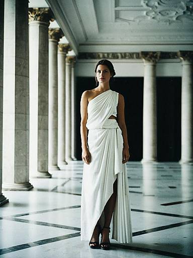 Woman in White Toga Dress