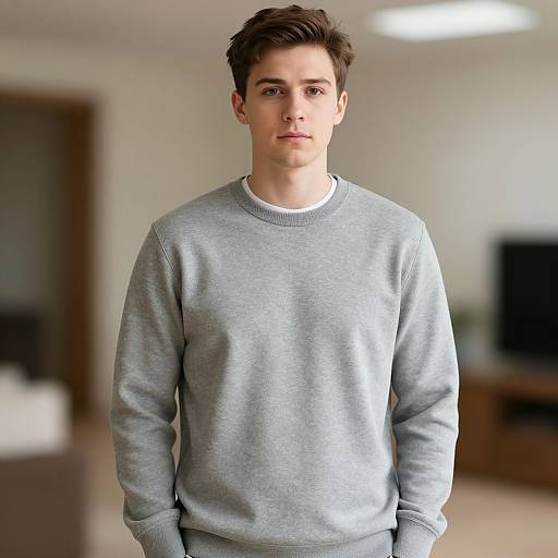 Realistic Male Crewneck Sweatshirt Portrait
