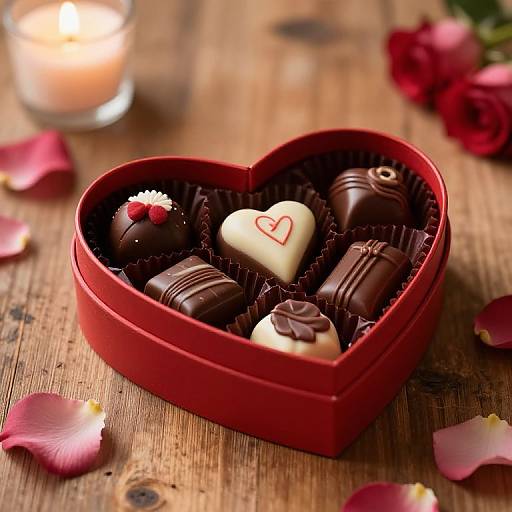 Heartshaped Artisan Chocolate Box Scene