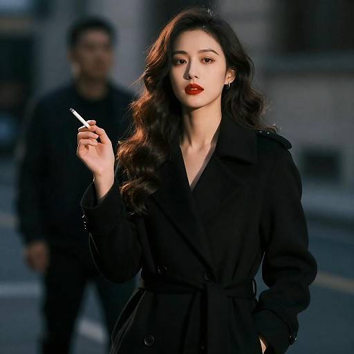 Noir Portrait: Woman with Cigarette