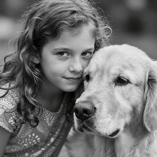 Close Bond: Girl and Golden Retriever