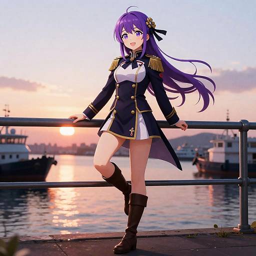 Regal Purple-Haired Admiral at Sunset