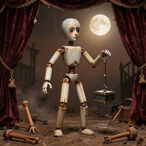 Half-Decayed Marionette in Moonlit Theater