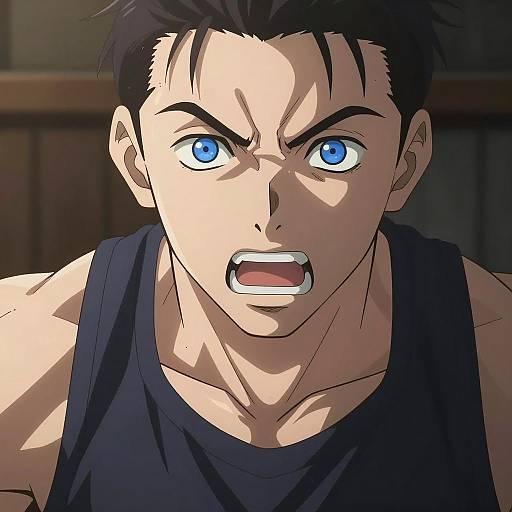 Intense Anime Close-Up Portrait