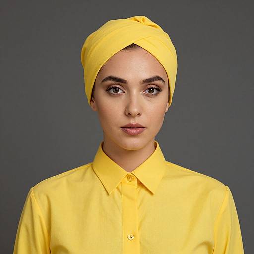 Woman in Yellow Shirt and Turban