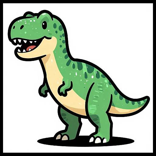 Happy Waving T-Rex Cartoon Sticker