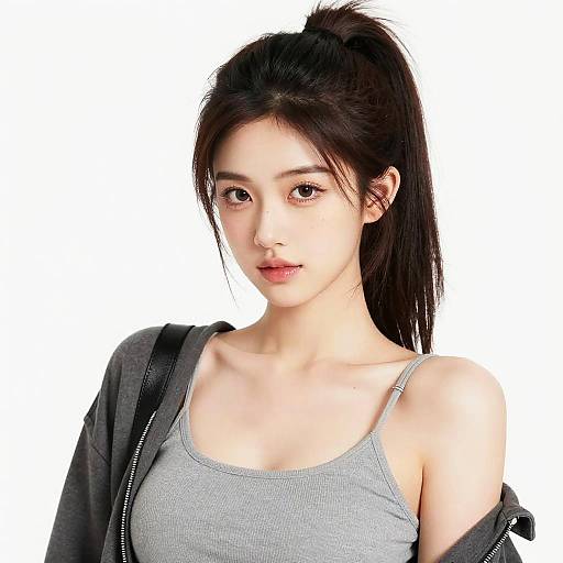 Realistic Close-Up Portrait of Woman