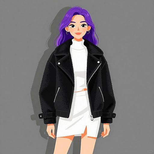 Urban Chic Woman in Stylish Outerwear