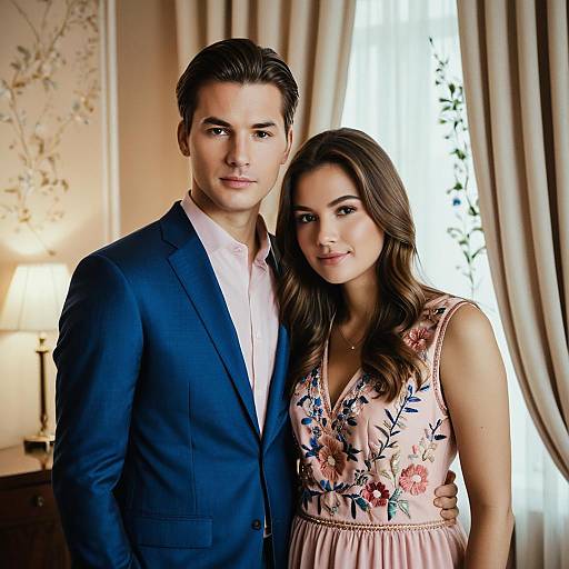 Elegant Young Couple in Formal Attire