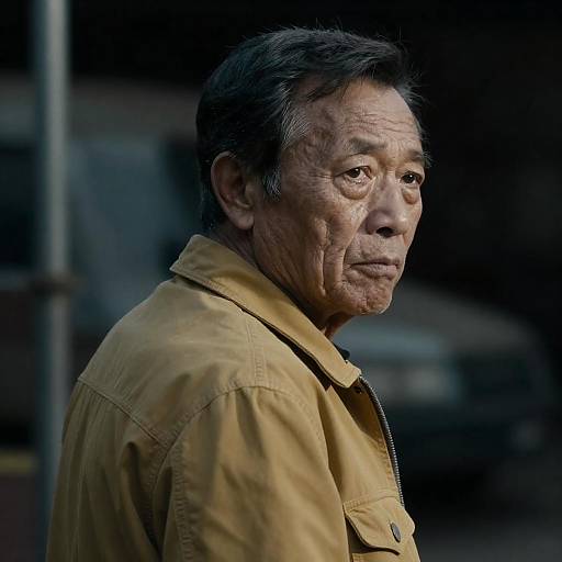 Dramatic Cinematic Portrait of Older Man