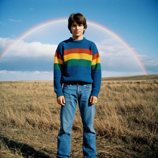 Blue Rainbow Friend in Denim Outdoors
