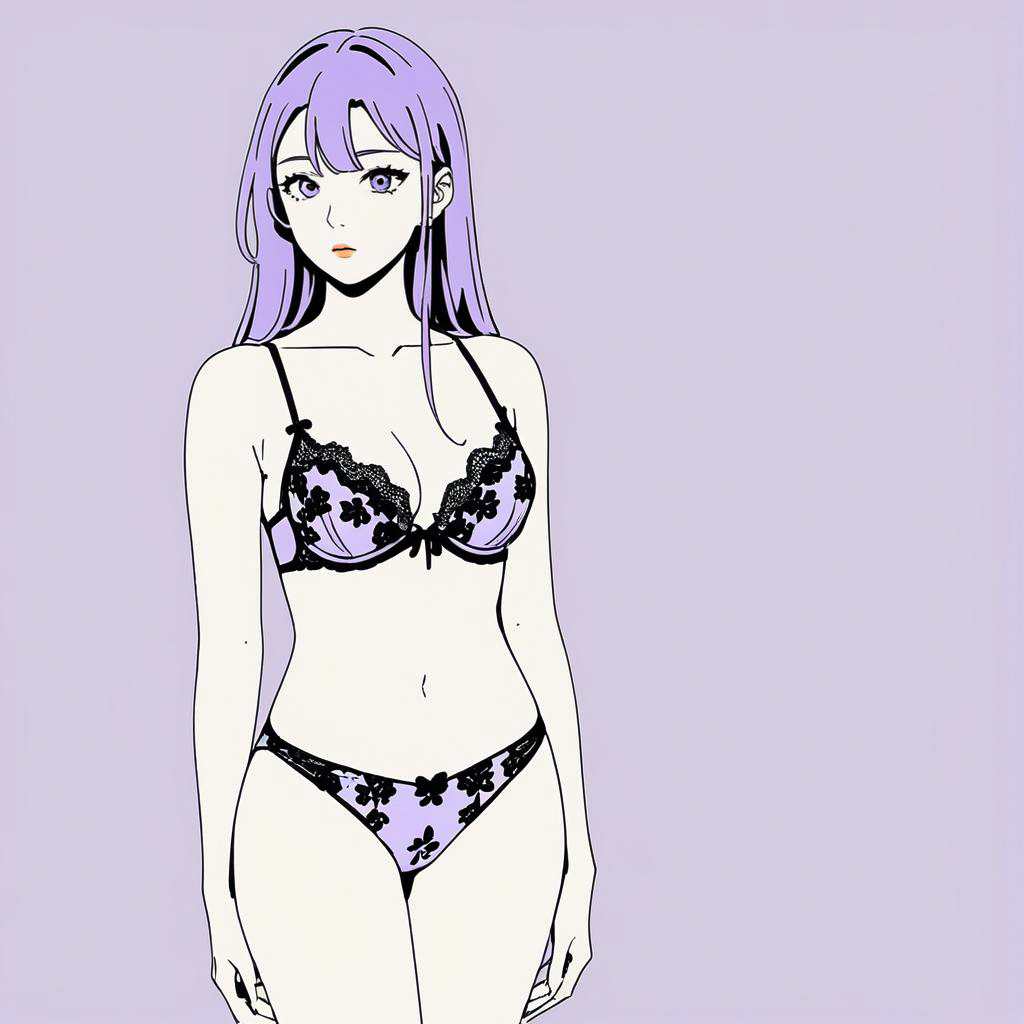 Nervous Convention-Goer in Lavender Lingerie