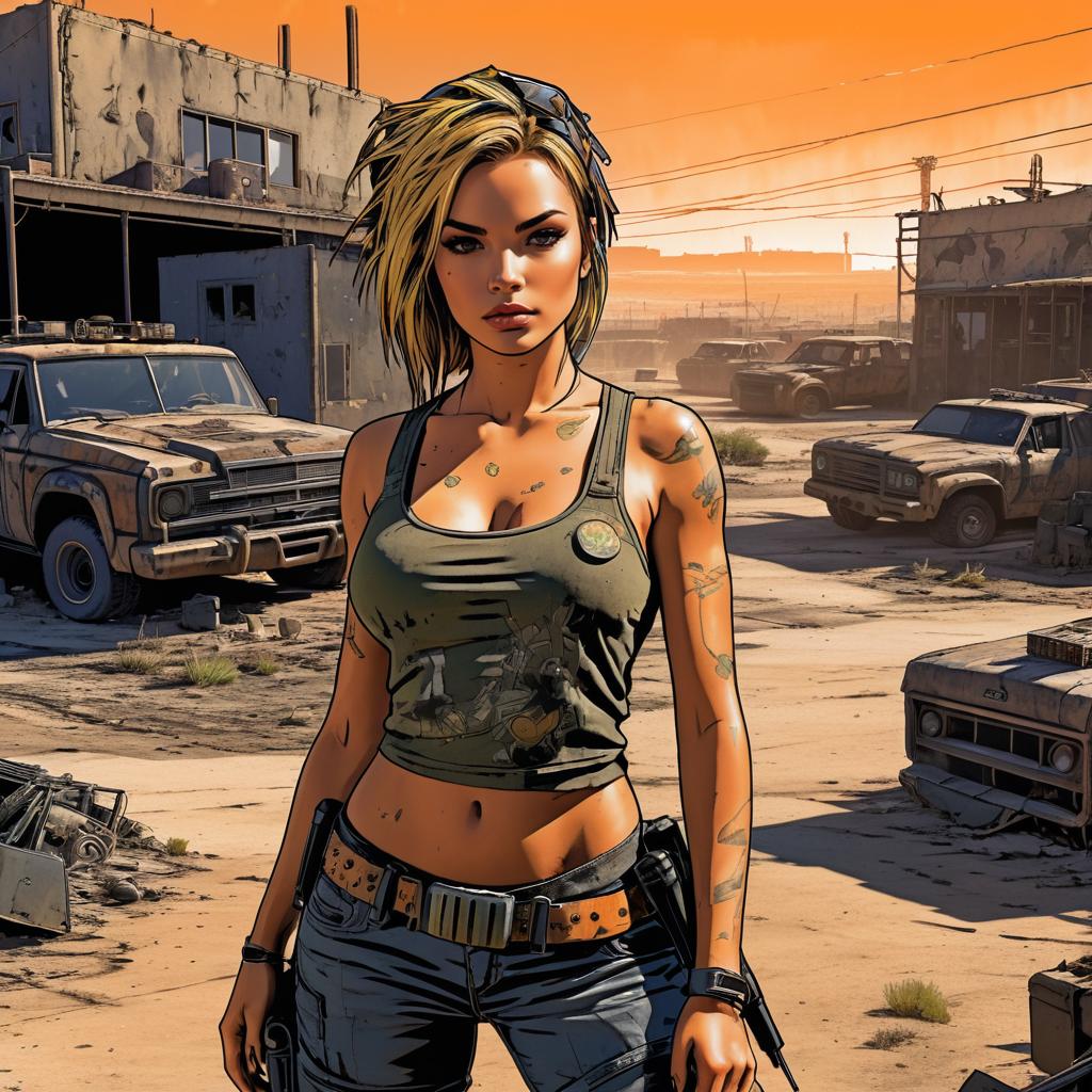 Post-Apocalyptic Heroine in Gritty Style