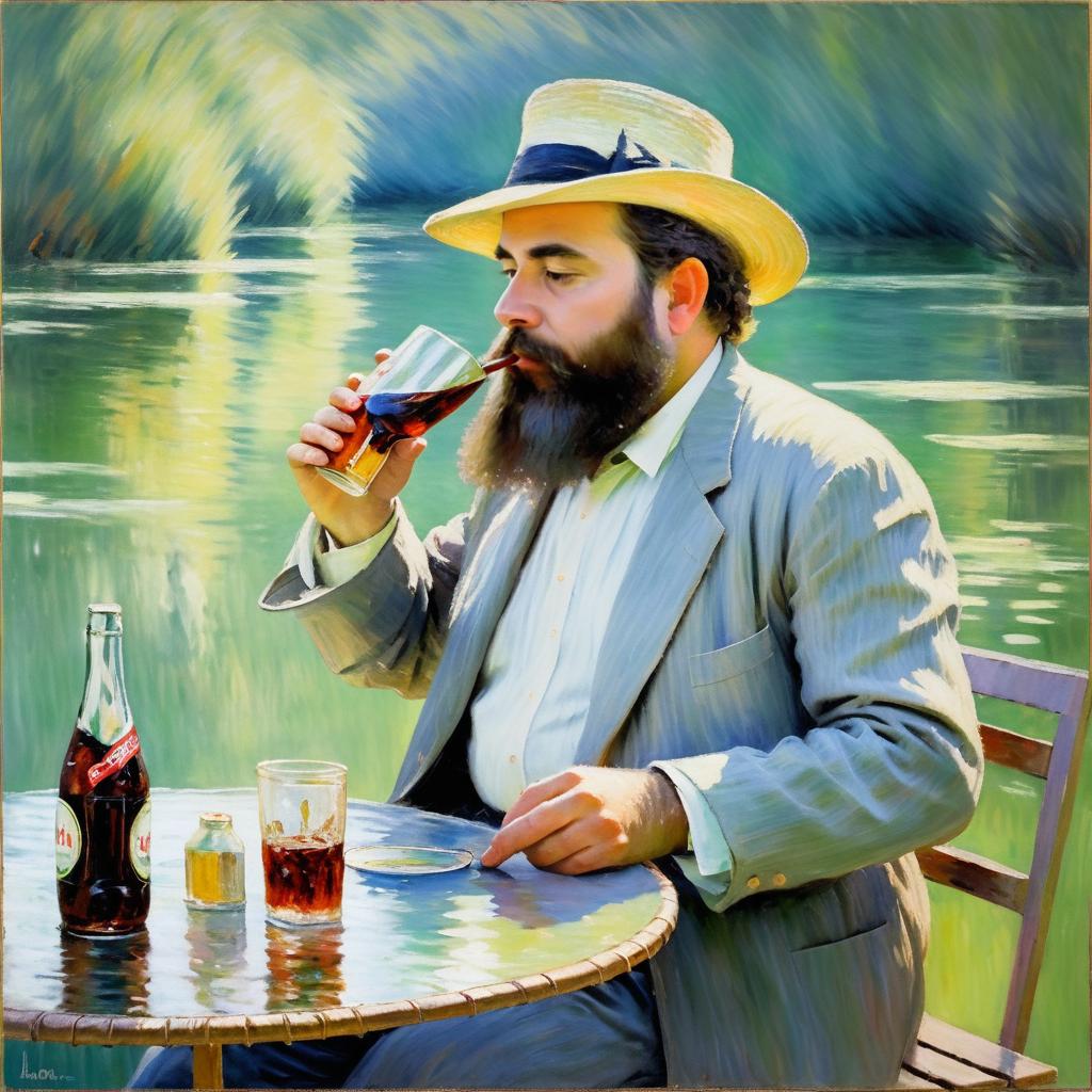 Modern Monet: Serene Cola Interpretation