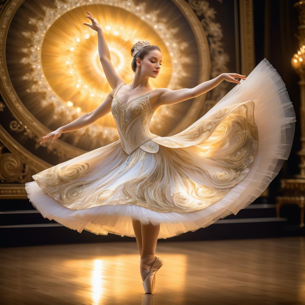 Elegant Ballerina in Golden Hour Elegance