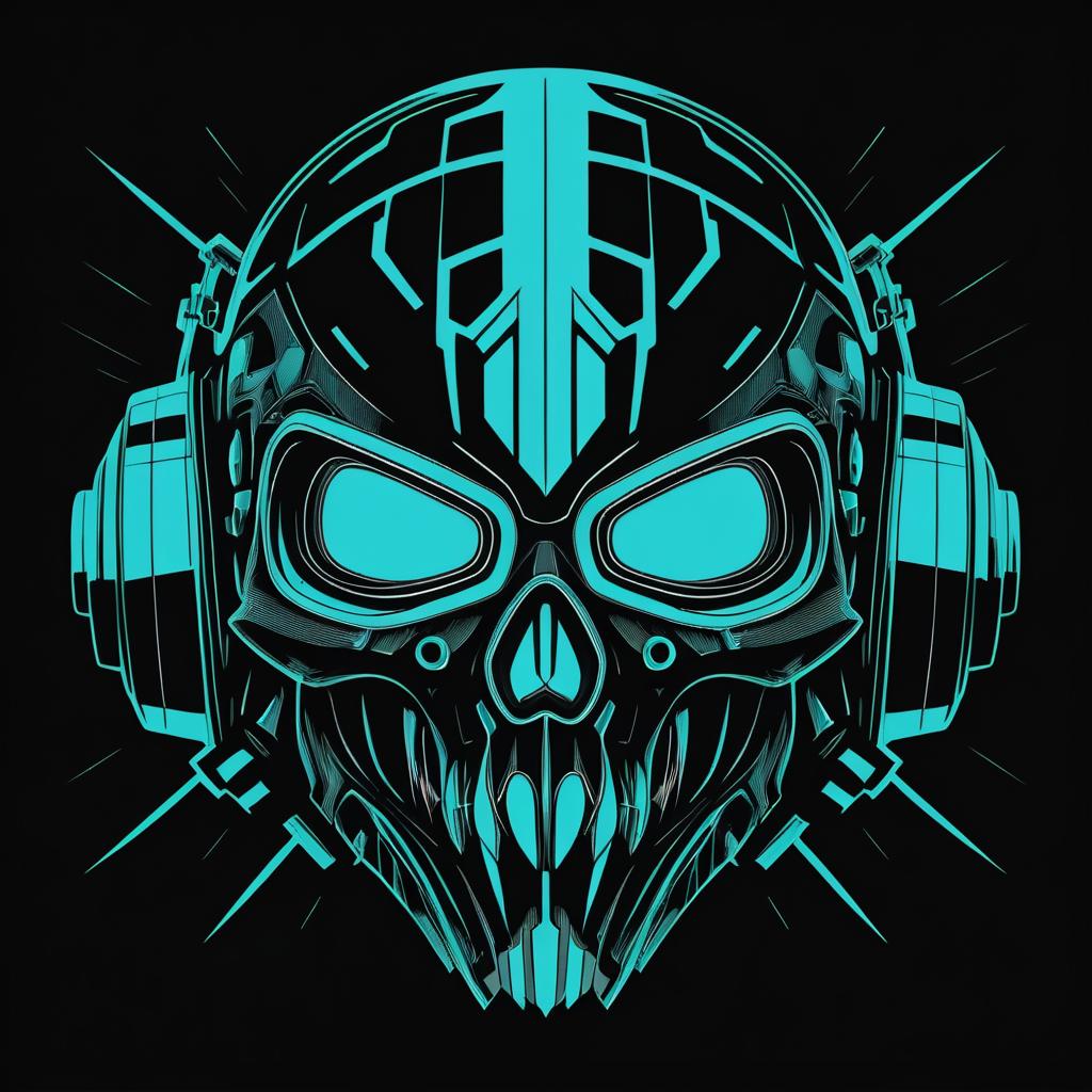 Bold Cyberpunk Sloth Skull Design