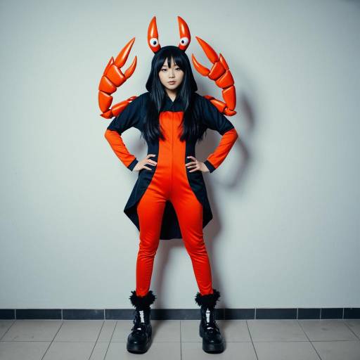 Cosplay Crab Costume with Black Hair