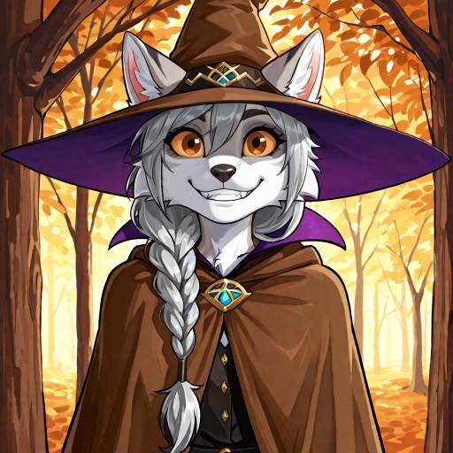 Warm Studio Portrait of a Grinning Witch