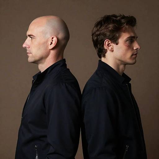 Intense Profiles: Two Men in Focus